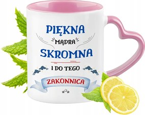 Apáca bögre Rózsaszín, szív alakú füllel Kávé ajándék