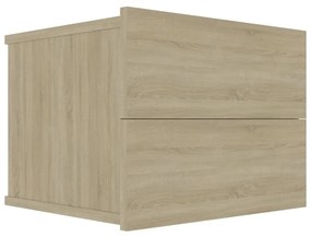 2 db sonoma tölgy színű szerelt fa éjjeliszekrény 40x30x30 cm