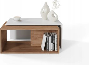 Asztal szett 2 az 1-ben Összecsukható pad 90x48x40 fehér tölgy craft arany