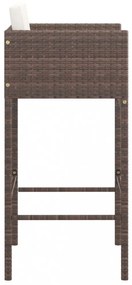 4 db barna polyrattan bárszék párnákkal