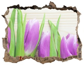 3d-s lyuk vizuális effektusok matrica Lila tulipánok nd-k-78755149