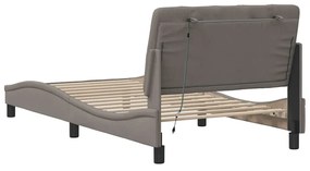 tópszínű szövet ágykeret LED-ekkel matrac nélkül 100x200 cm