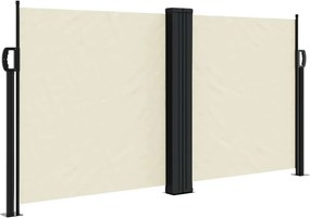 vidaXL krémszínű behúzható oldalsó napellenző 120 x 1000 cm