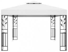 fehér dupla tetős pavilon 3 x 4 m
