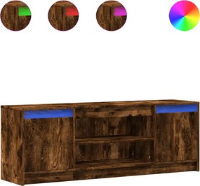 vidaXL füstös tölgy színű szerelt fa LED-es TV-szekrény 139,5x34x50 cm