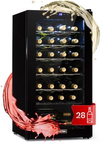 Shiraz 28 Uno, borhűtő, 74 liter, 28 palack, 5-18°C, érintőképernyős vezérlőpanel
