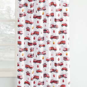 Goldea gyerek pamut függöny - tűzoltóautók 160x150 cm