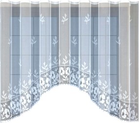 Függöny kész jacquard íves kivágott szalag mintával 160x300 cm fehér