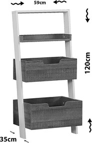 Low könyvespolc, sötét tölgy, 59 cm