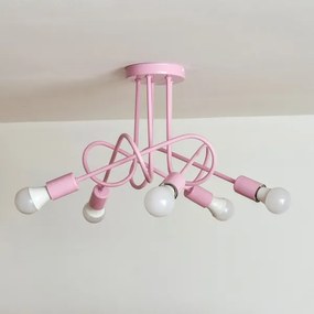 Felületre szerelhető csillár OXFORD 5xE27/15W/230V rózsaszín