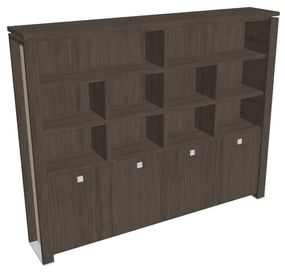 Verno+ S magas szekrény 260 x 46 x 210 cm, polccal, antracit tölgy / vanília
