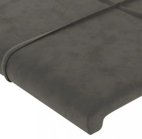 4 db sötétszürke bársony fejtámla 100x5x78/88 cm