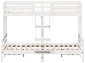 fehér tömör fenyőfa emeletes ágy 80 x 200/140 x 200 cm