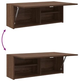 barna tölgyszínű szerelt fa fali fürdőszobaszekrény 80x25x30 cm