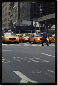 Poszter keretben 40x60 New York sárga taxik