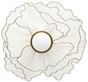 Kör alakú design fali tükör sűrű organikus arany küllőkkel keretezve 80x77x1cm