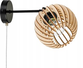 Fali lámpa E27-es fali loft gömb fa on/off kapcsoló lánc
