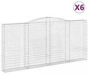6 db íves horganyzott vas gabion kosár 400x30x180/200 cm