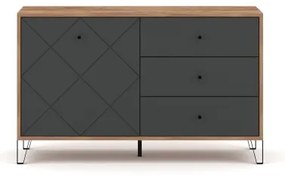 Komód SULA craft tölgy/fekete