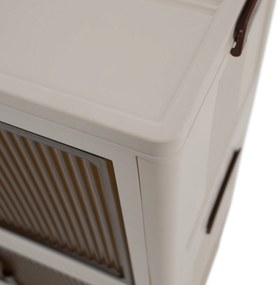 Összecsukható szekrény, fehér/barna, műanyag, POSA TYP 1