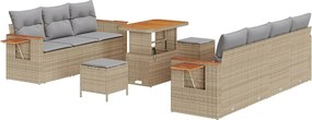 vidaXL Kerti Kanapé Szett 13 pcs Beige és Világosszürke polirattan