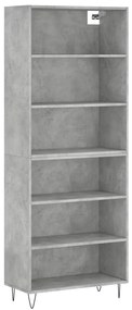 betonszürke szerelt fa magasszekrény 69,5x32,5x180 cm