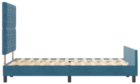 Ágykeret Sötétkék 120x200 cm Bársony