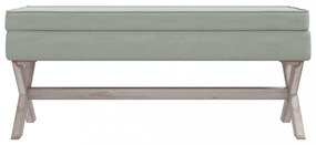 világosszürke bársony tárolóülőke 110 x 45 x 49 cm