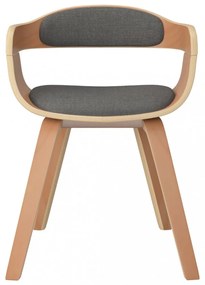 vidaXL 4 db világosszürke hajlított fa és szövet étkezőszék