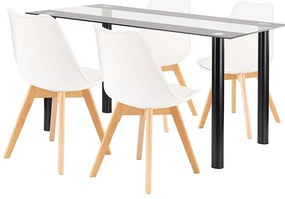 Zelma 4+1 étkező garnitúra fekete-fehér
