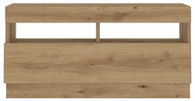 kézműves tölgyszínű szerelt fa TV-szekrény LED-ekkel 80x35x40cm