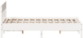 fehér tömör fenyőfa ágy matrac nélkül 135 x 190 cm