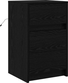 vidaXL Éjjeliszekrény fiókkal Fekete tölgy 38 x 34 x 61 cm Faanyag