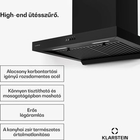 Klarstein AeroClean páraelszívó, 649,9 m³/h, 4 szint, EEK A++, elszívás/recirkuláció