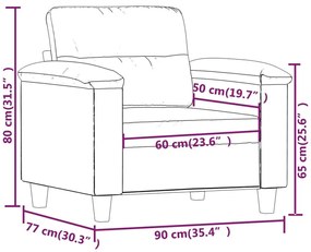 sötétszürke mikroszálas szövet kanapéfotel 60 cm