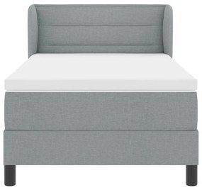 Boxspring Ágy Mattal Világosszürke 80x200 cm Szövet