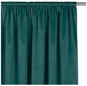 Petróleumkék bársony dimout (részleges sötétítő) függöny 265x250 cm Velto – Filumi
