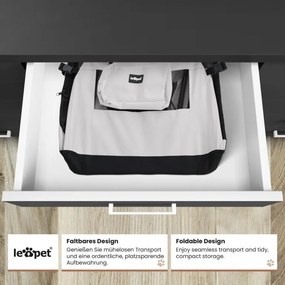 Leopet® Szállító doboz kutyáknak L 70 x 52 x 52 cm szürke