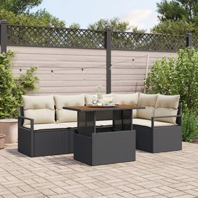 Kert étkező szett 6 pcs Fekete és Krém 100 x 55 x 73 cm
