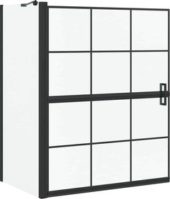 vidaXL Fürdő Zuhany Képernyő Fekete és Átlátszó 116 x 68 x 128 cm
