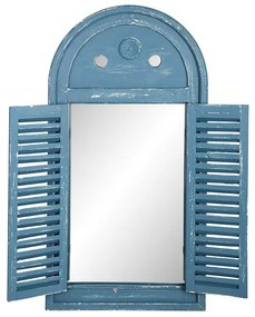 Antik hatású kék tükör, 39 x 75 cm