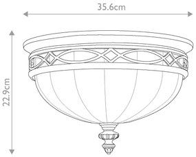 Feiss FE-DRAWING-ROOM-FB - Mennyezeti lámpa DRAWING ROOM 3xE27/60W/230V