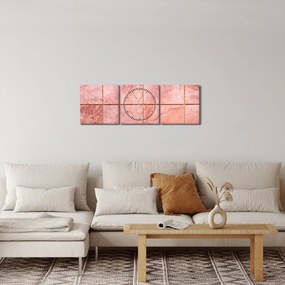 Kép - Rózsaszín, márványozott csempe (órával) (90x30 cm)
