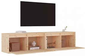 2 db tömör fenyőfa faliszekrény 80 x 30 x 35 cm