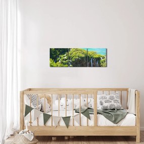 Kép - Vízesések (órával) (90x30 cm)