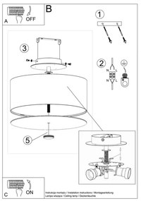 Sollux SL.0759 - Mennyezeti lámpa SKALA 3xE27/60W/230V átm. 30 cm fehér