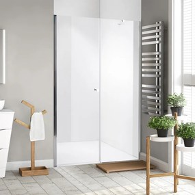 Stuxi Bari Fix 150 cm (80+70) széles nyíló zuhanyajtó fix fallal, 6 mm vízlepergető üveggel, króm profillal, 195 cm magas