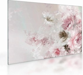 Üveg kép - Festés rózsaszín virágok (70x50 cm)