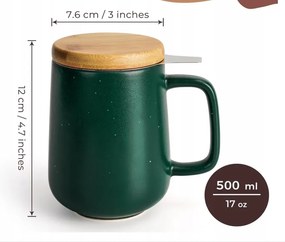 Teáscsésze fedővel 500 ml-es teáscsésze