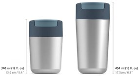 Sötétkék-fényes ezüstszínű utazóbögre 340 ml Sipp – Joseph Joseph